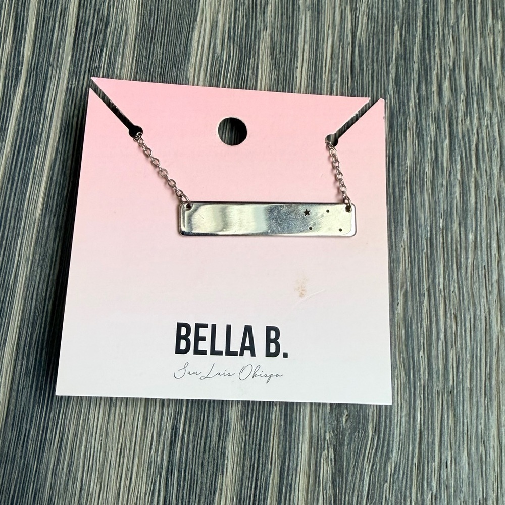 Libra Zodiac Constellation Bar Necklace in Silver